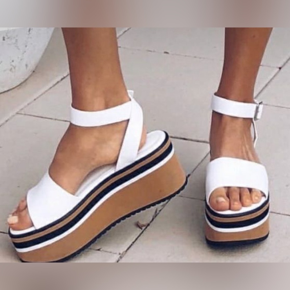Alias Mae white Sandwich Platform Sandal - size 6 (36)
